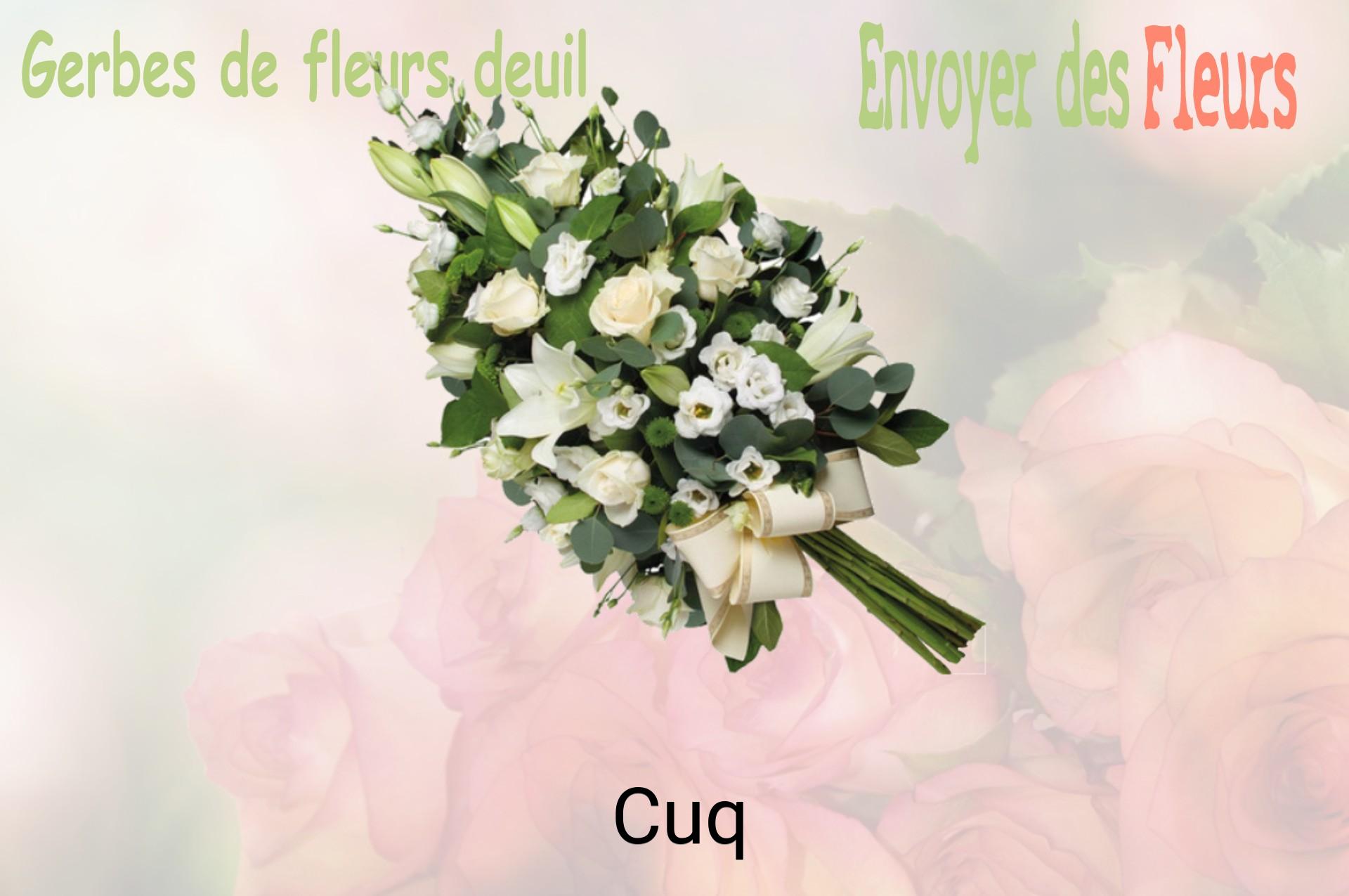 Gerbe de fleurs de deuil livrée à Cuq